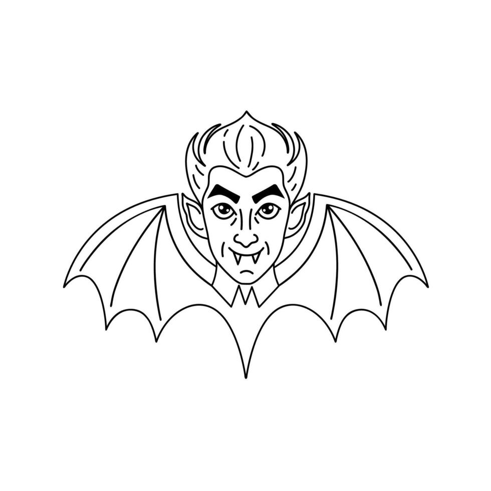Cheerful vampire with bat wings vector