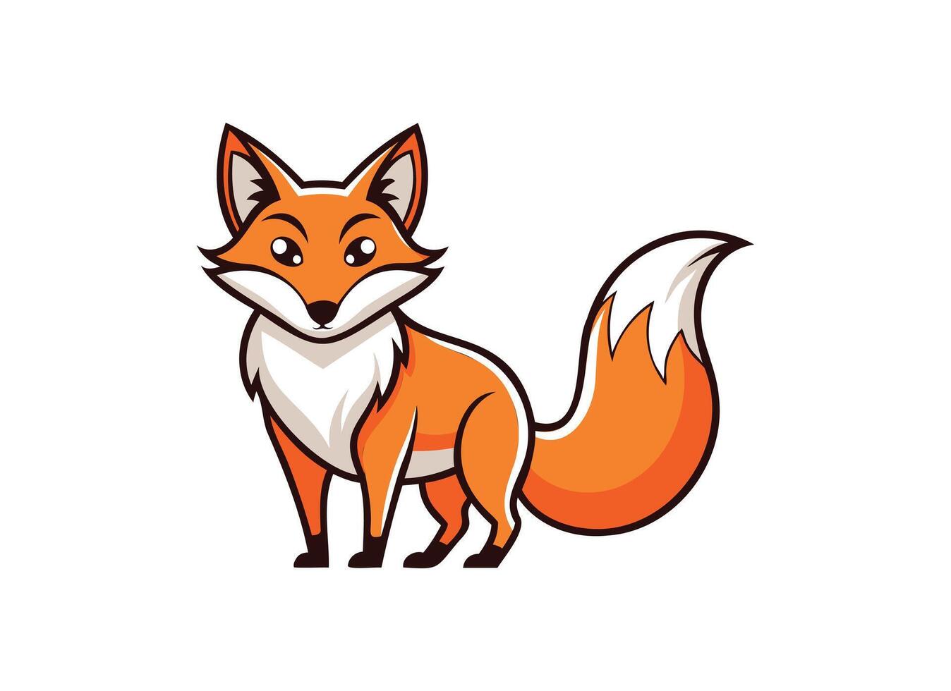 Colorful Fox Cartoon Illustration Perfect for Kids and Nature Projects vector
