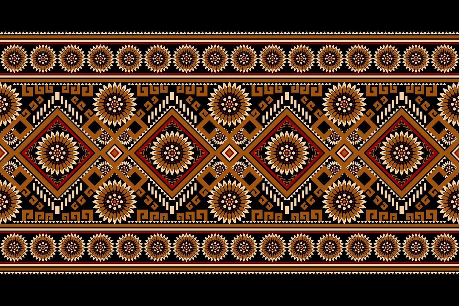 Geometric ethnic oriental pattern traditional on black background vector