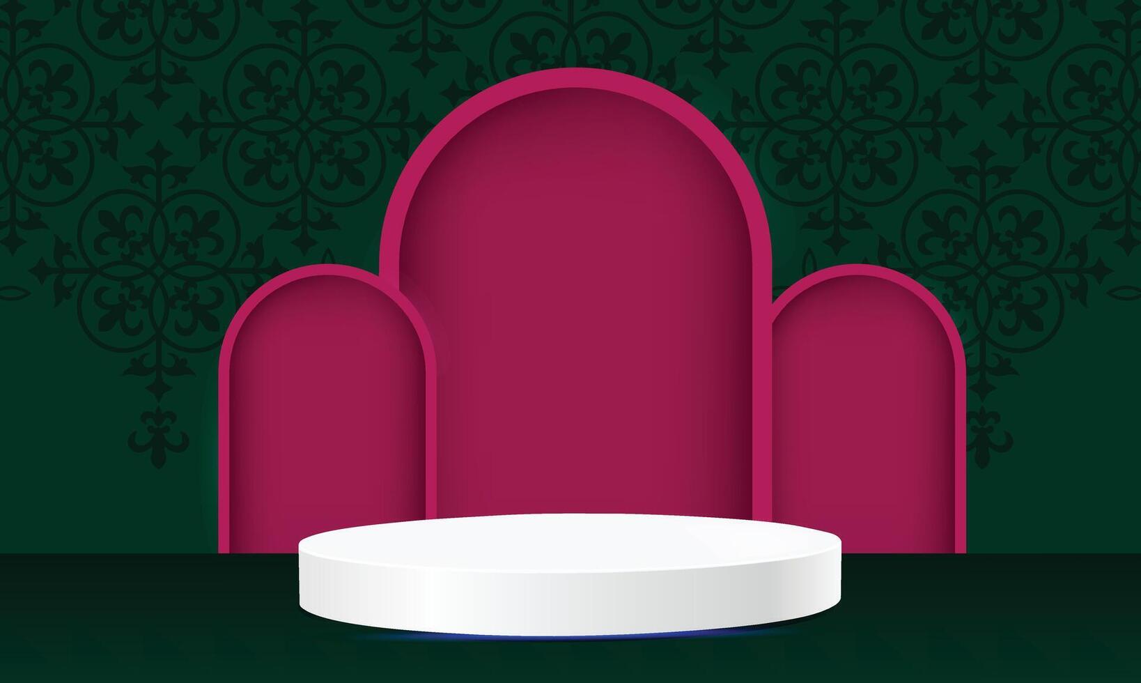 White realistic 3D cylinder pedestal podium with a sleek backdrop. Abstract geometric platform for product display, presentation, or exhibition. Minimalist scene with clean, modern aesthetics. vector