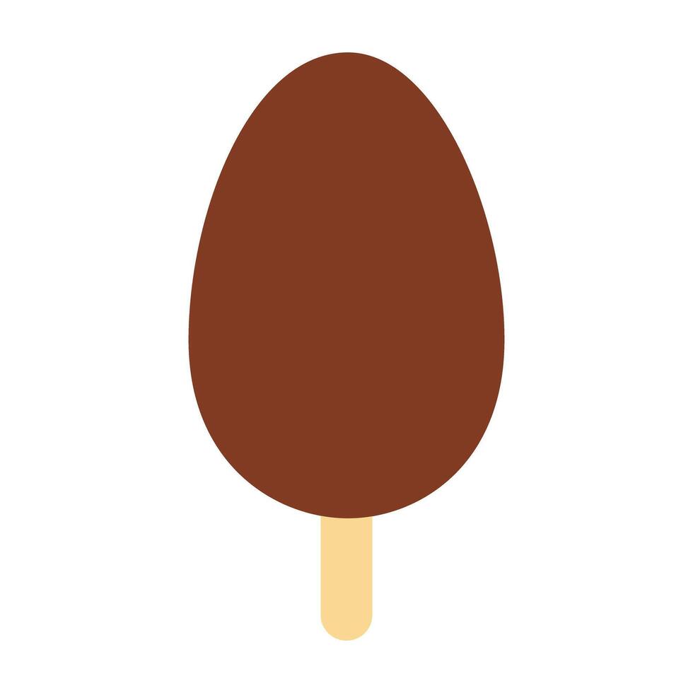 Classic Chocolate Covered Ice Cream Bar on Stick. Minimalistic Chocolate coated Frozen dessert idea. Isolated illustration Thematic cards, packaging, snack ads, menu designs or web promo cards vector