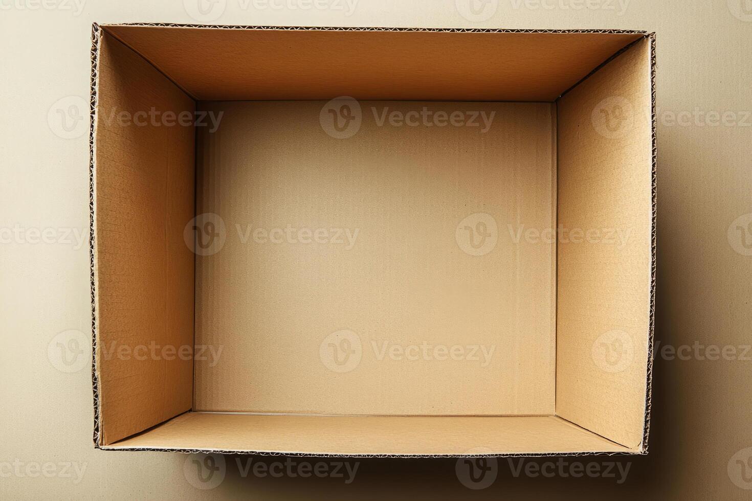 Top view of an empty cardboard box photo