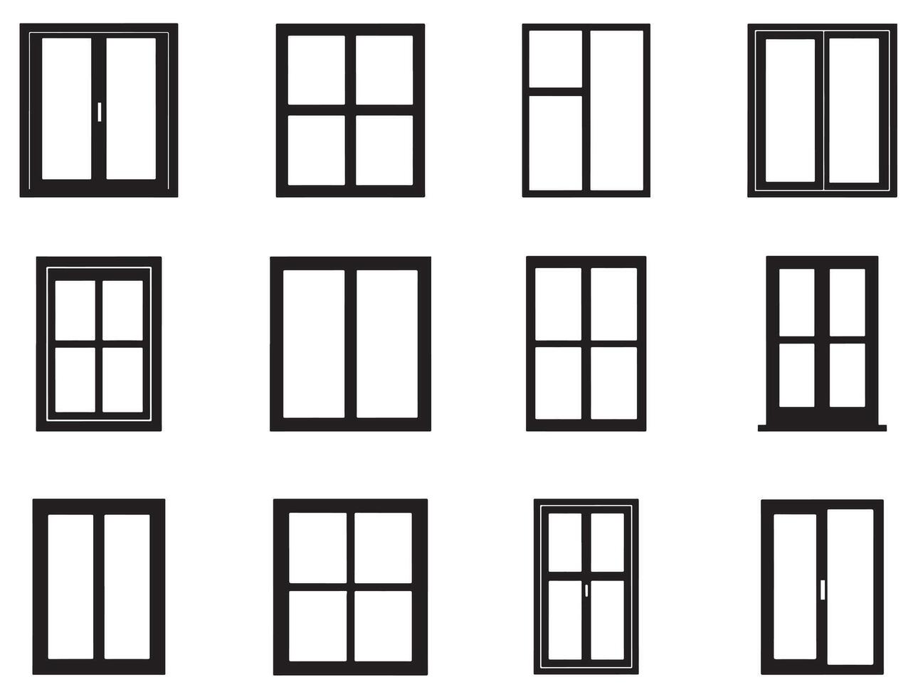 WINDOWS SILHOUETTE WHITE BACKGROUND vector