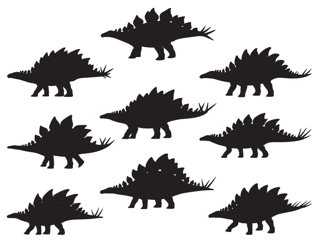 STEGOSAURUS SILHOUETTE WHITE BACKGROUND vector