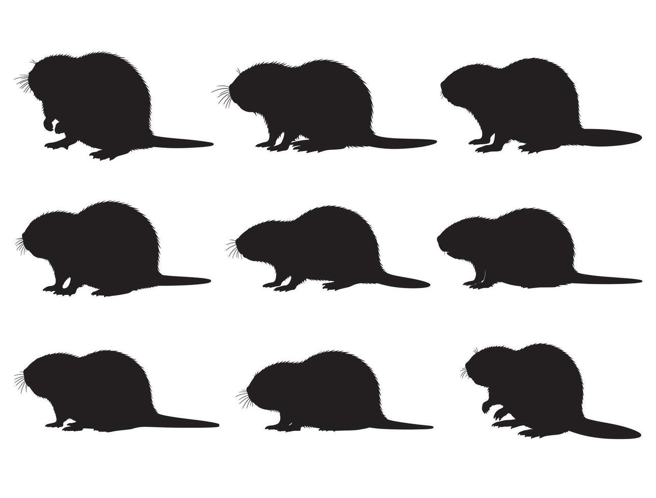 BEAVER SILHOUETTE WHITE BACKGROUND vector