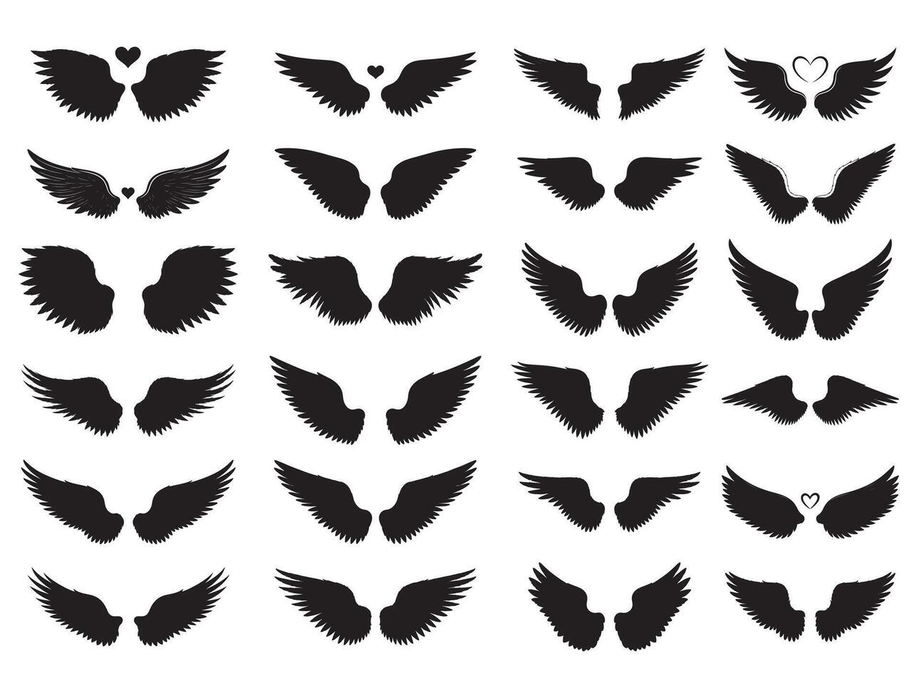 ANGLE WINGS SILHOUETTE WHITE BACKGROUND vector
