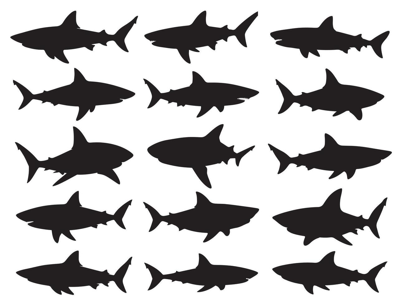 SHARK SILHOUETTE WHITE BACKGROUND vector