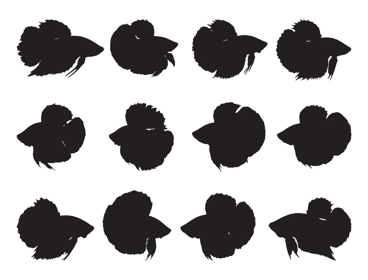 BETTA FISH SILHOUETTE WHITE BACKGROUND vector