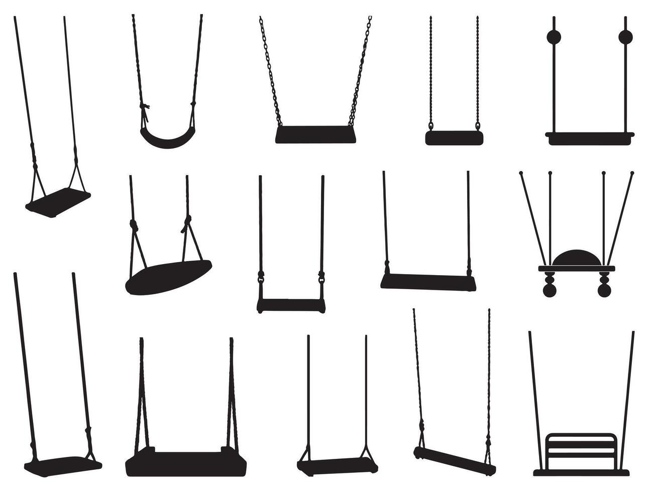 SWING SILHOUETTE WHITE BACKGROUND vector