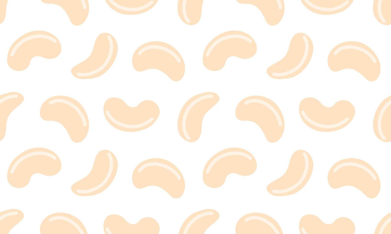Cashew seamless pattern. Nuts and seeds background design. Vegan food ingredients. illustration vector
