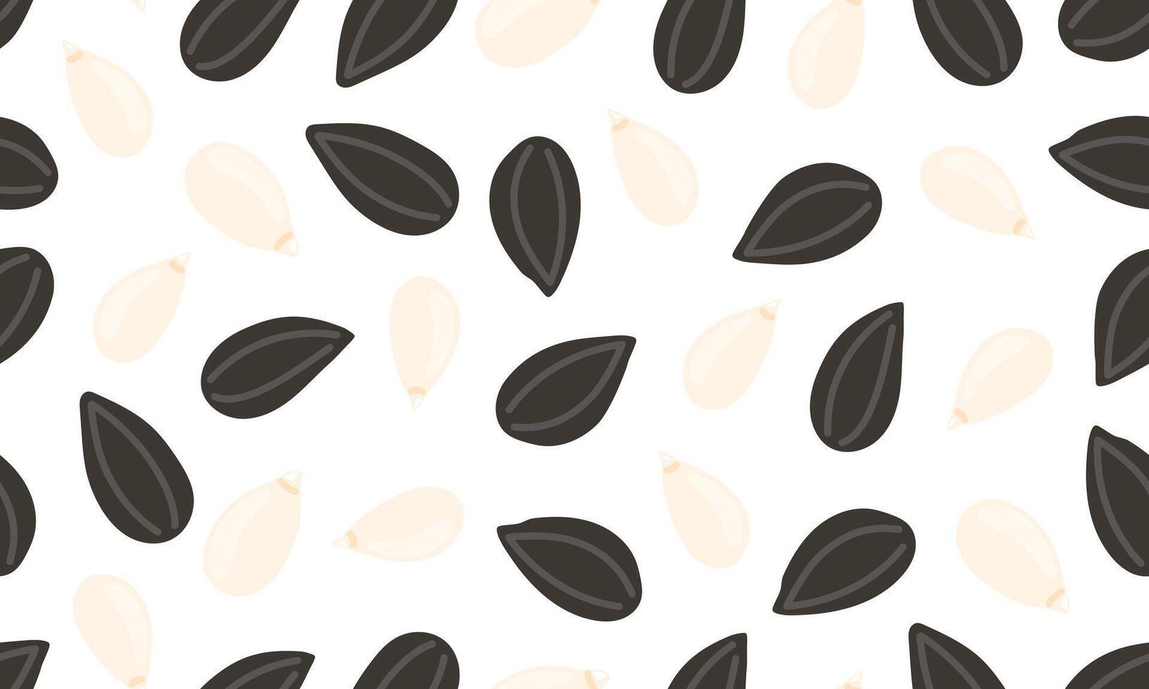 Sunflower seeds seamless pattern. Nuts and seeds background design. Vegan food ingredients. illustration vector