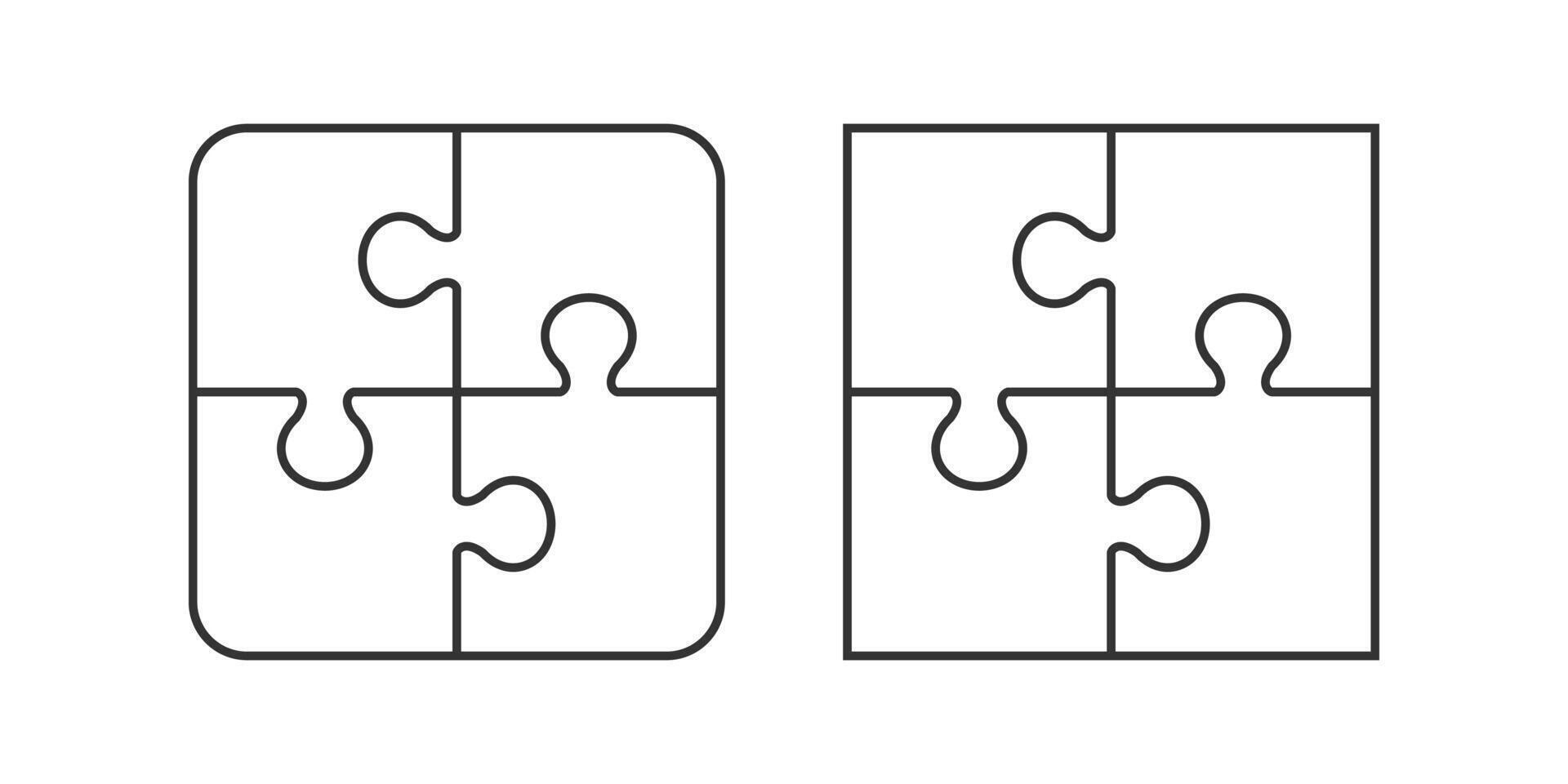 Puzzle pieces set. Puzzle jigsaw on white background vector