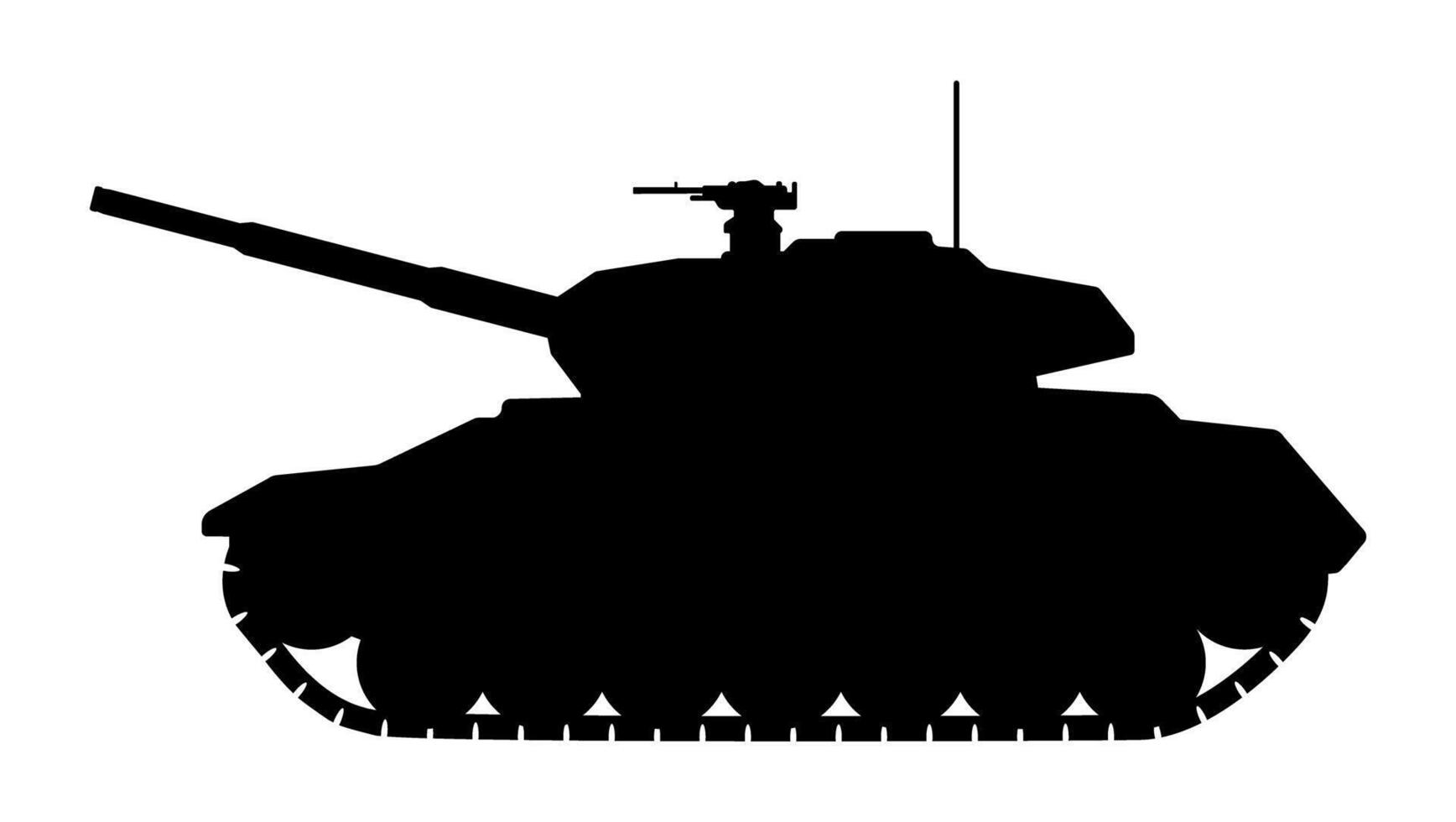 Modern tank silhouette illustration vector