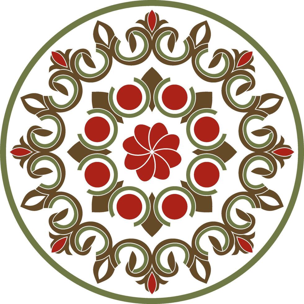 colored round Turkish ornament. Endless Ottoman circle vector