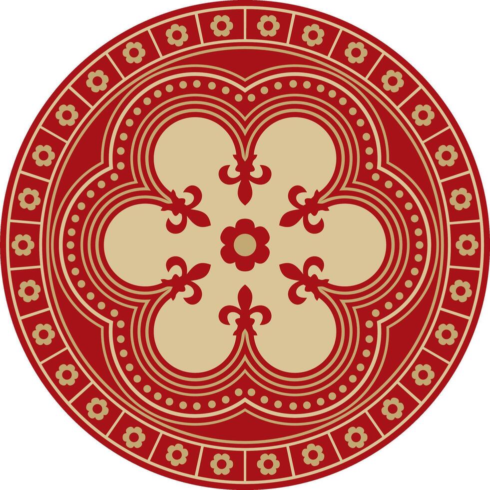 gold with red gothic ornament vector