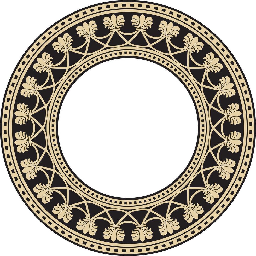 round gold and black national persian ornament. Circle, frame, border ethnic pattern of Iranian civilization vector