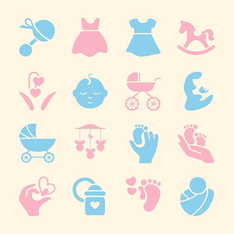 Baby and Maternity Icons Set for Modern Digital Use vector