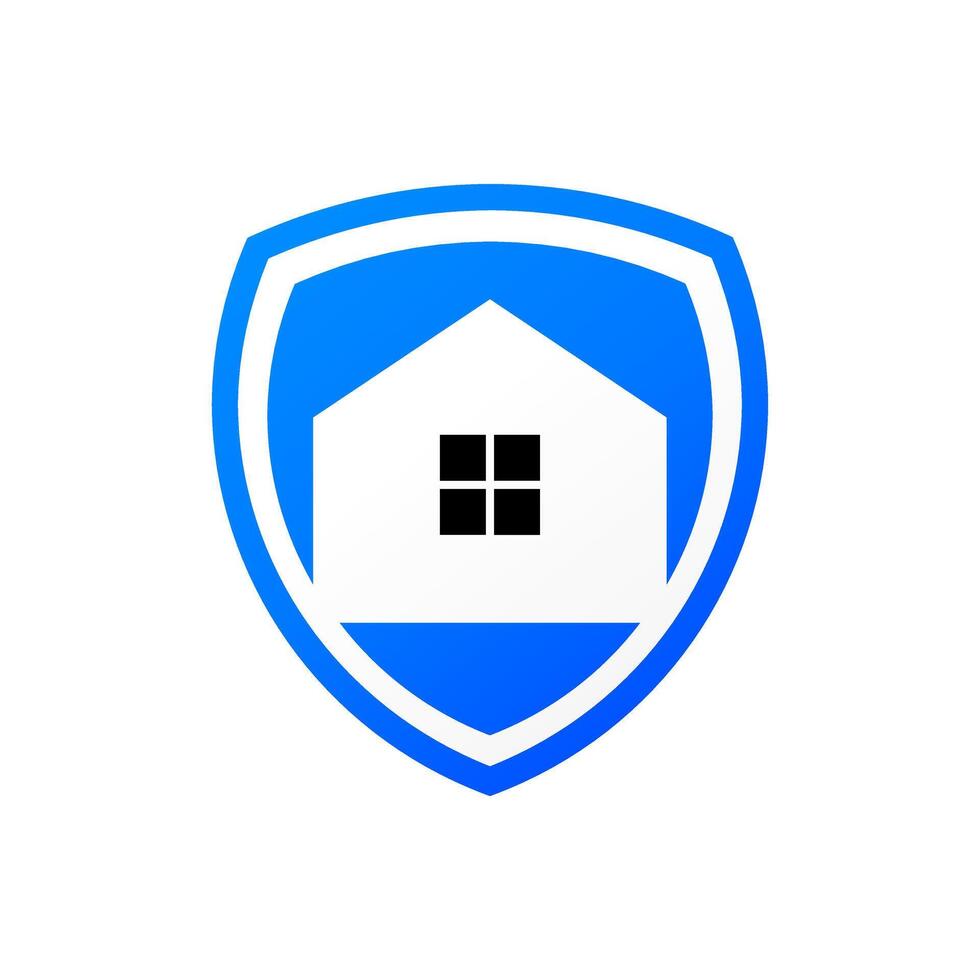 illustration of a house inside a shield. this logo is for any business related to home security. vector