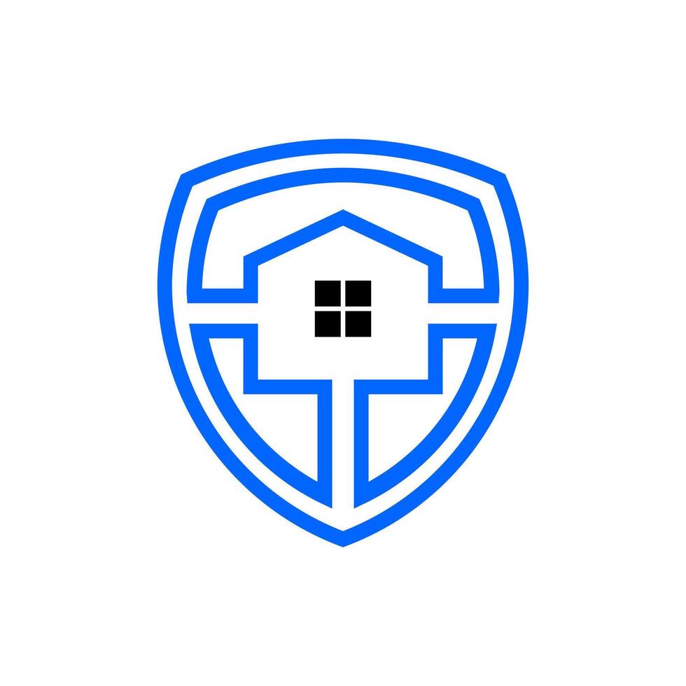 illustration of a house inside a shield. for any business related to home security. vector
