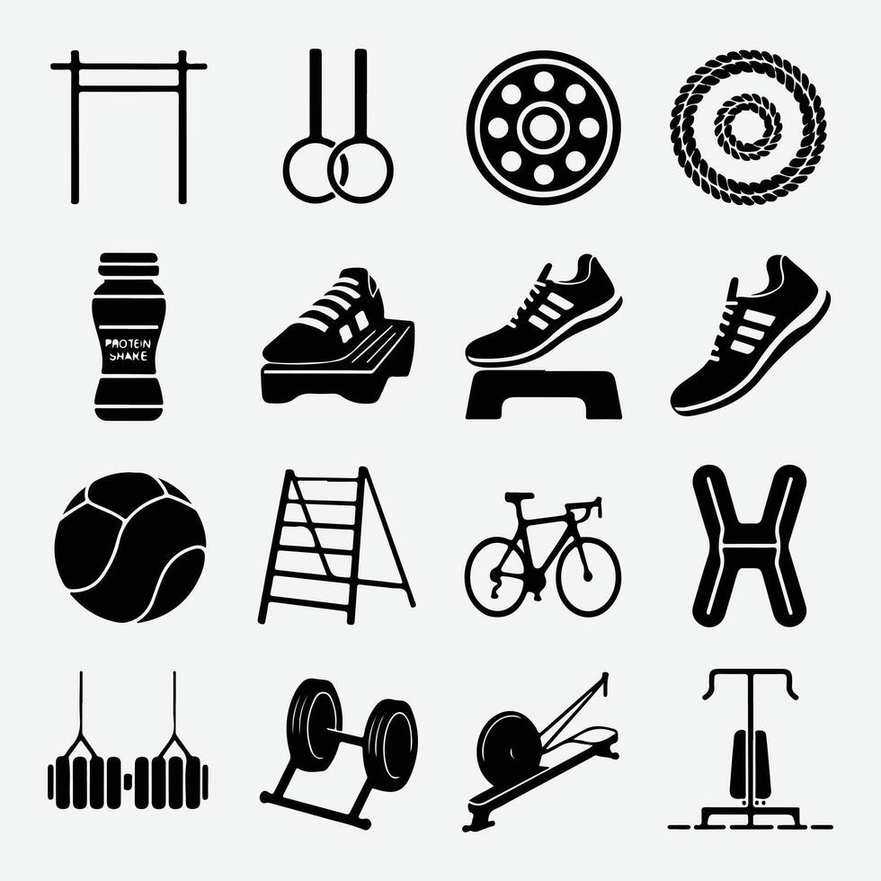 Active Lifestyle and Wellness Icons for Presentations and Graphics vector