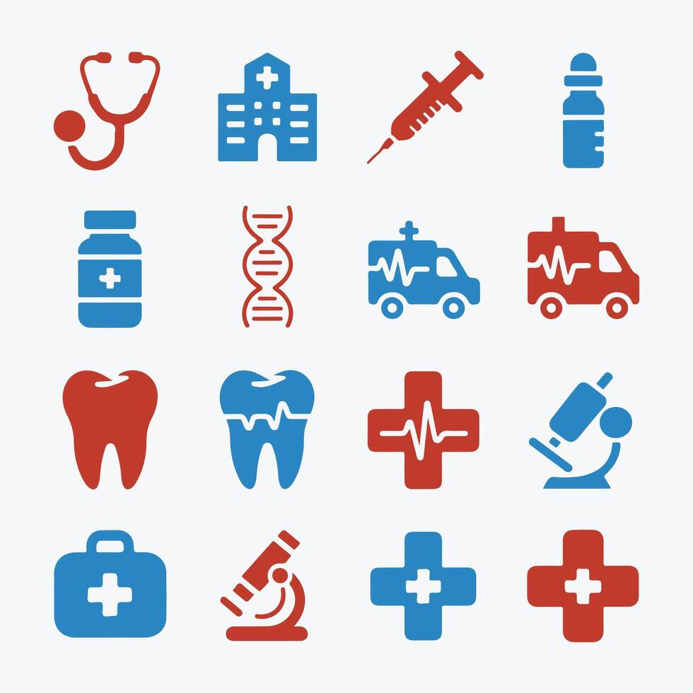 Modern Medical and Healthcare Icons for UI and Branding vector