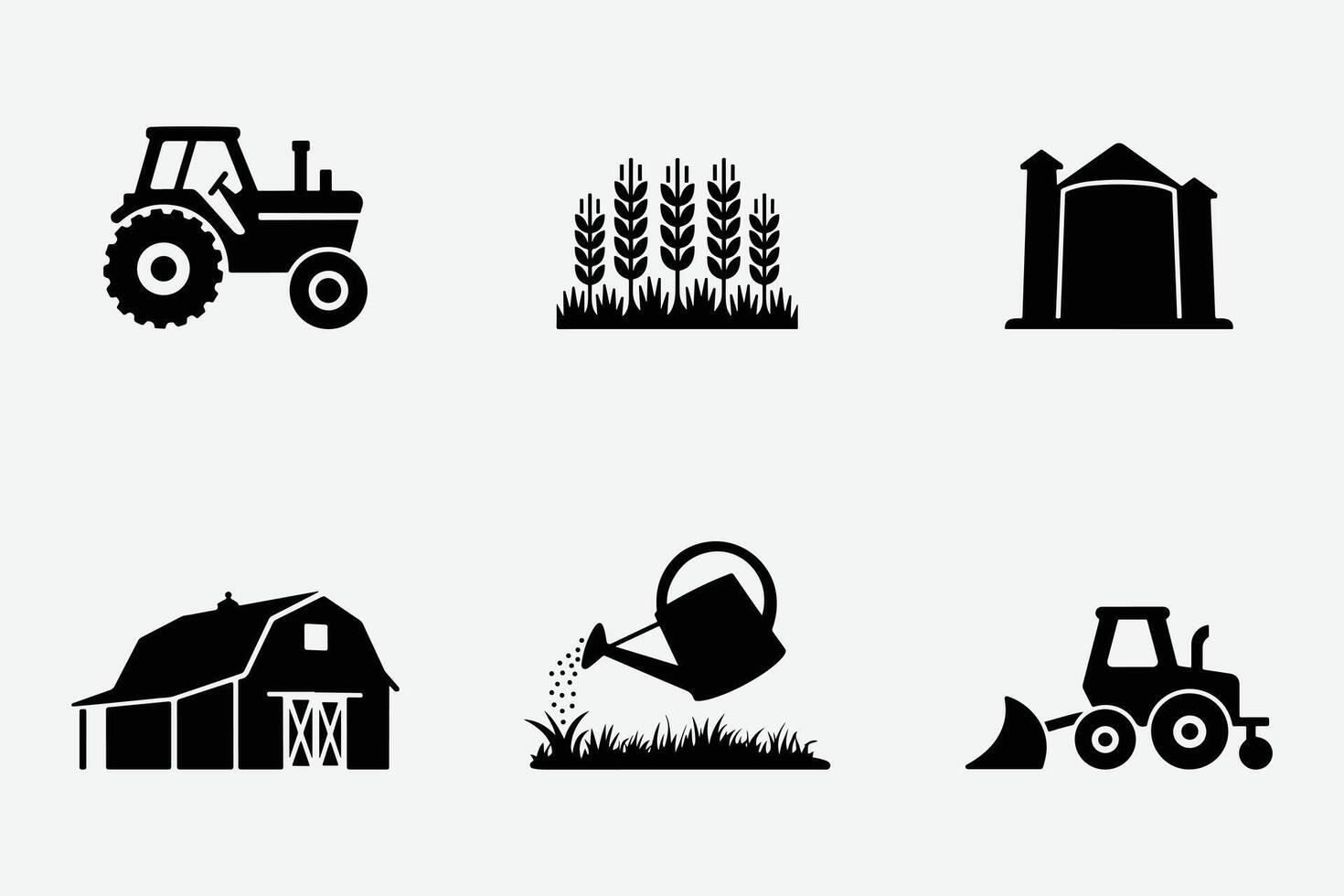 Modern Farm and Harvest Icons for Apps and Websites vector