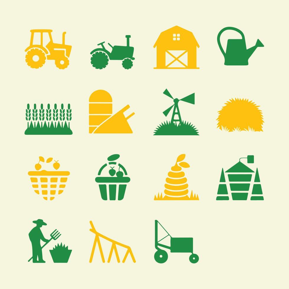 Sustainable Agriculture Elements for UI and Infographics vector