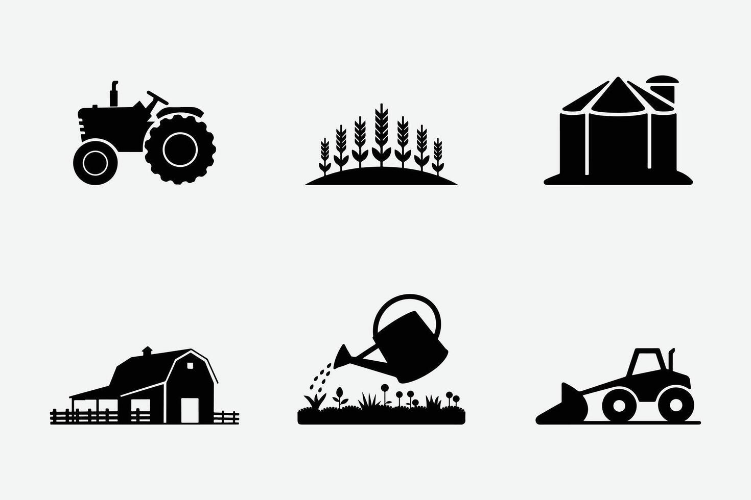 Agriculture and Farming Icons Set for Digital and Print Use vector