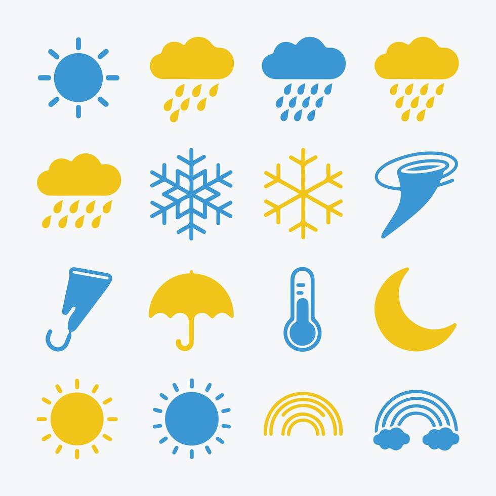 Modern Weather Symbols for Apps and Websites vector