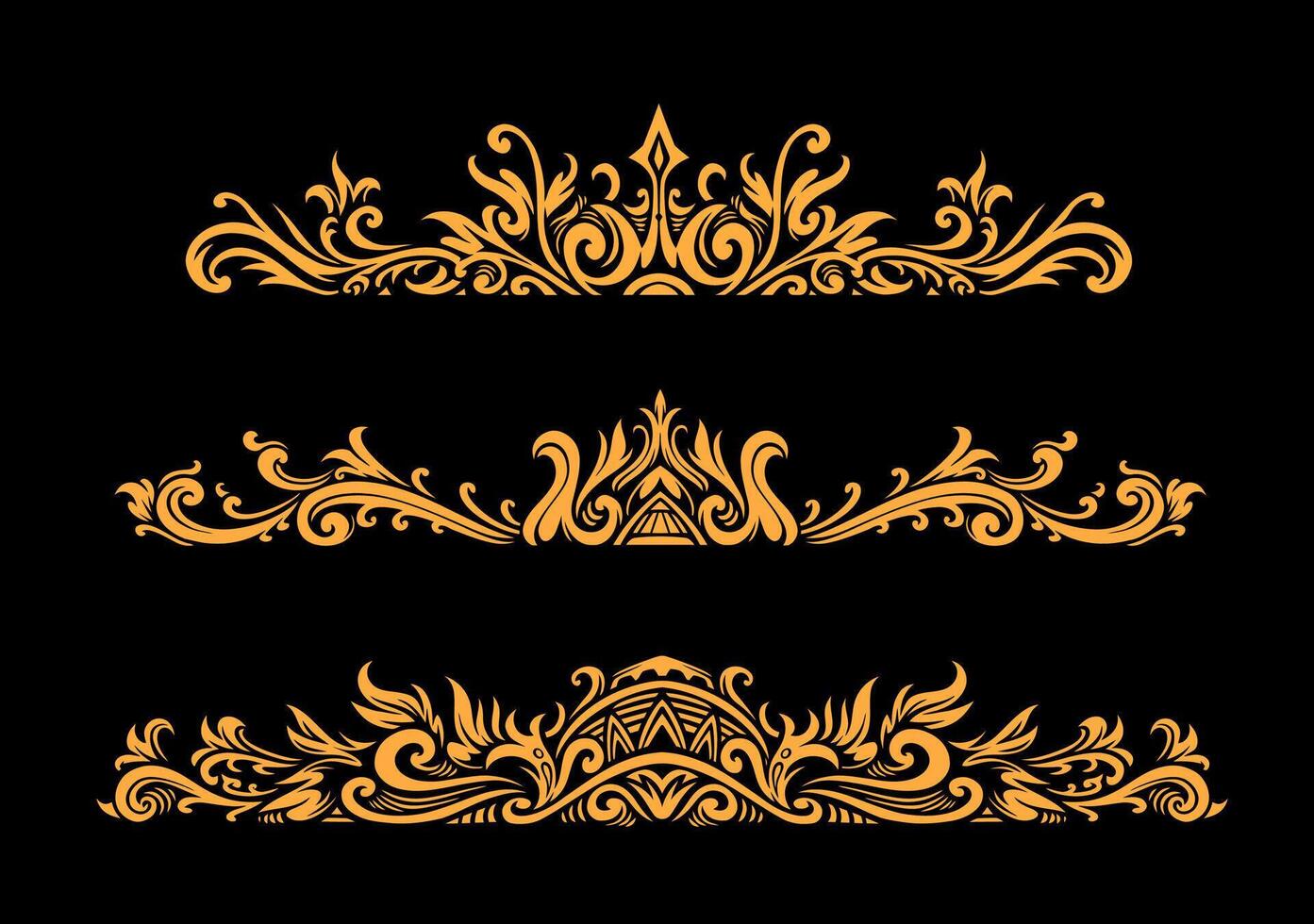 Ornament floral design element for frame and wedding with vintage style. vector