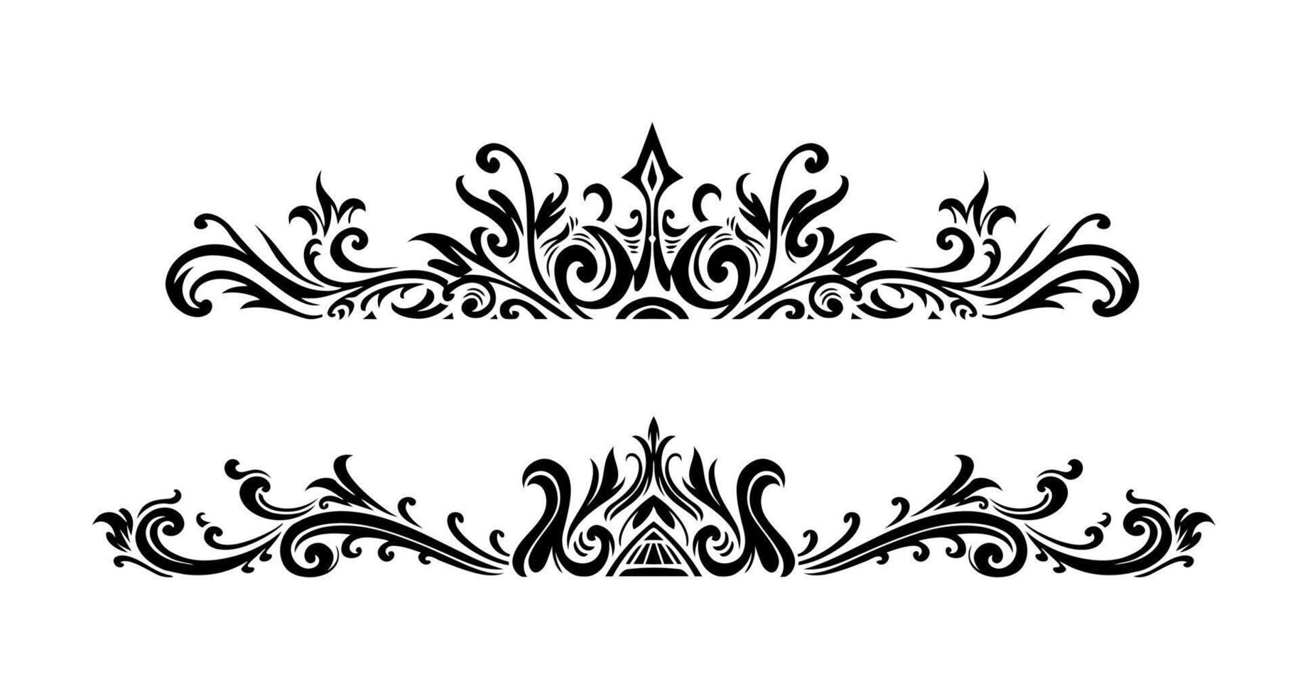 Ornament floral design element for frame and wedding with vintage style on white background. vector