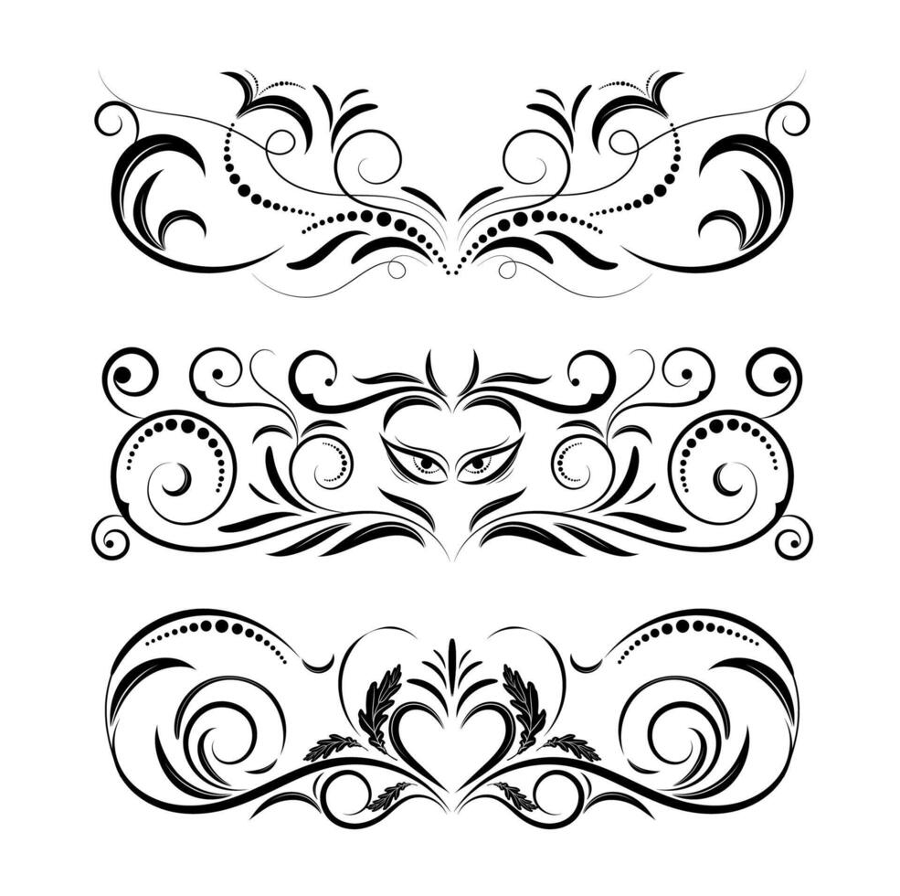 Floral elements design, luxury ornamental graphic element border. vector