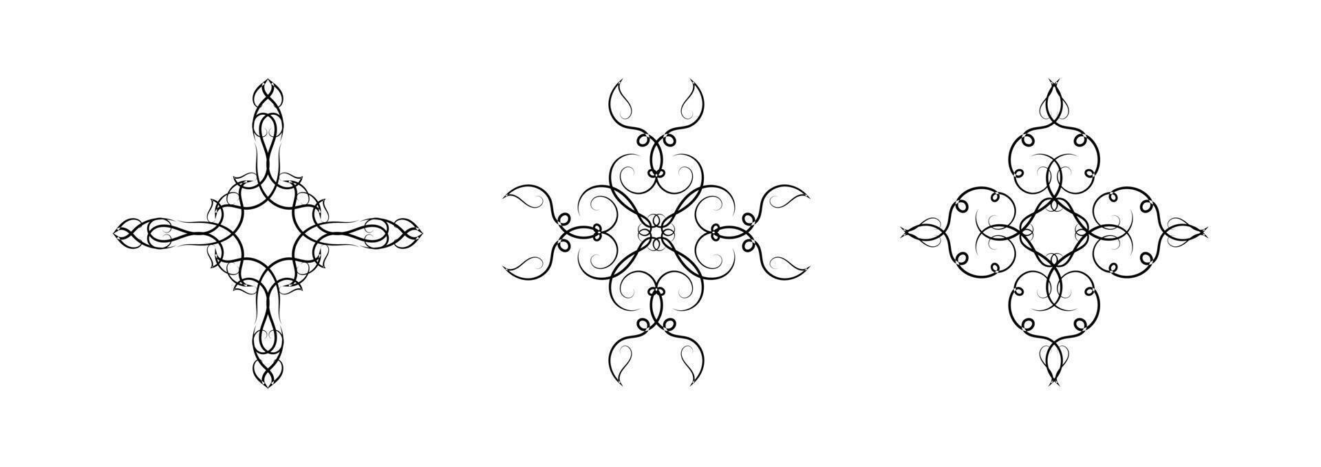 Borders Elements Set Collection Art Ornament on White Background vector