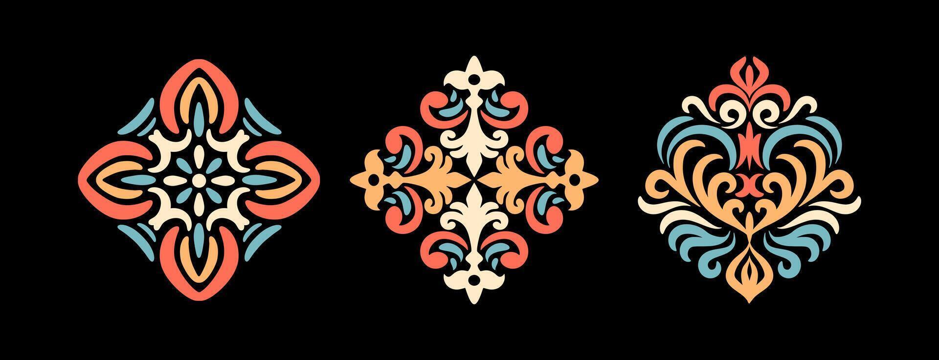 oriental damask pattern vector