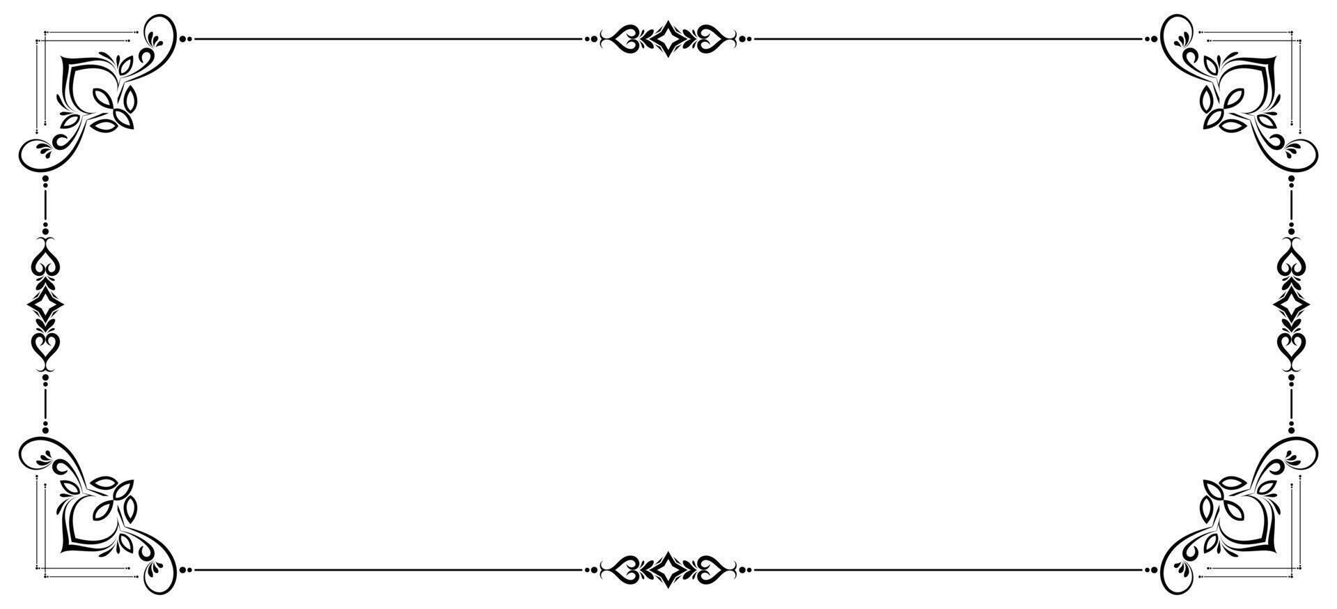 Decorative floral frame border banner design vector