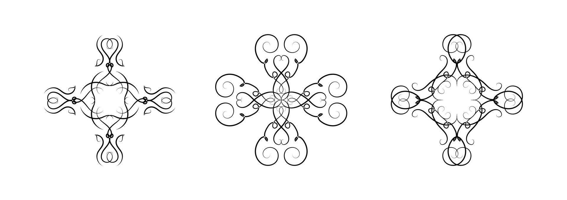 Borders Elements Set Collection on Black and White Colour vector