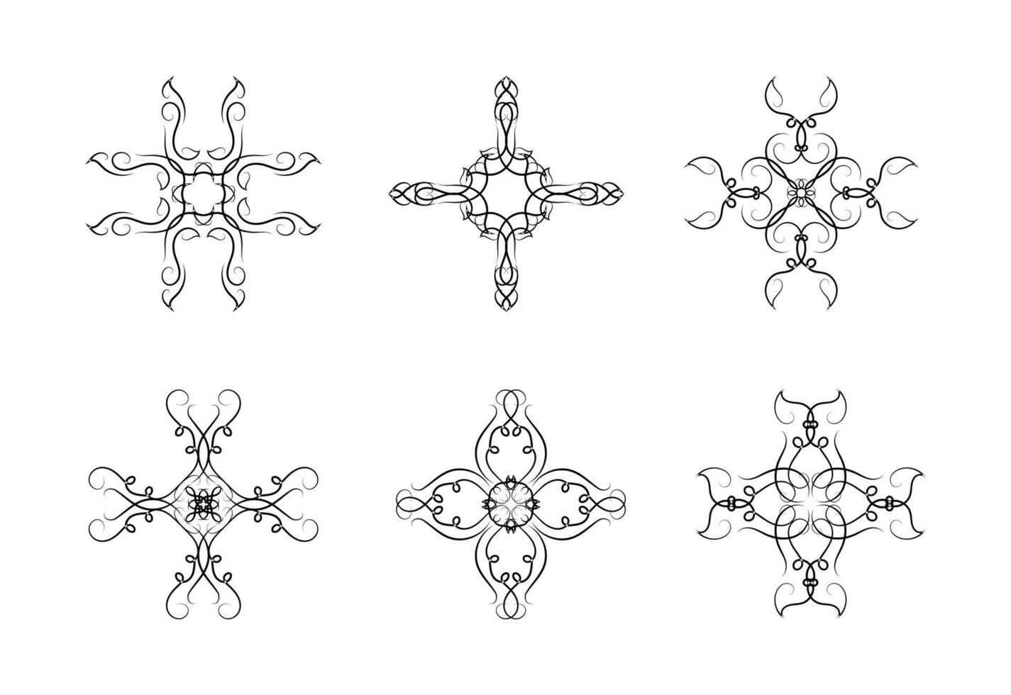 Borders Elements Set Collection Art Ornament Design on White Background vector