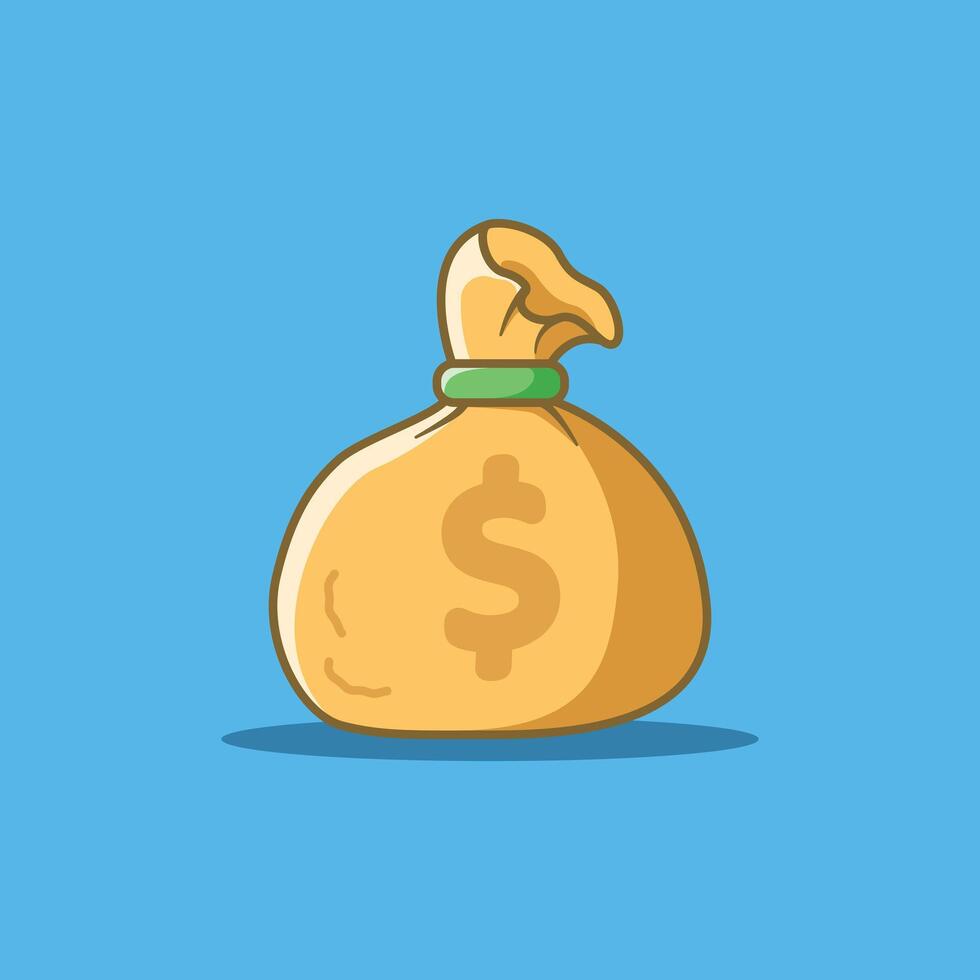Pouch Of Money Cartoon Illustration vector