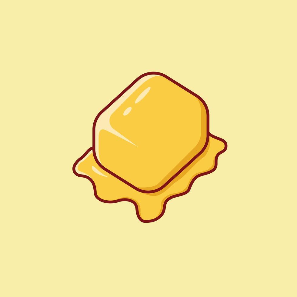 Cheese Melting Cartoon Illustration vector