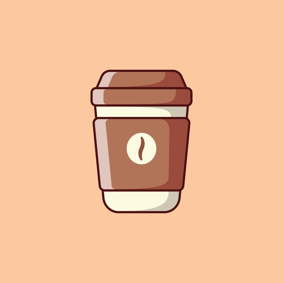 Cute Coffee Cup Cartoon Illustration vector