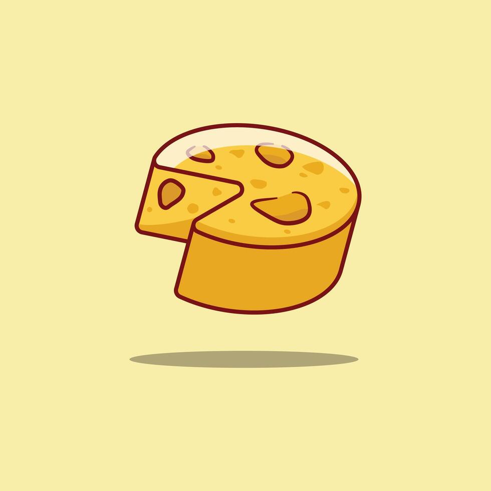 Round Cheese Cartoon Illustration vector