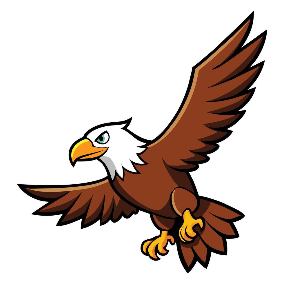 Cartoon Bald Eagle in Flying vector