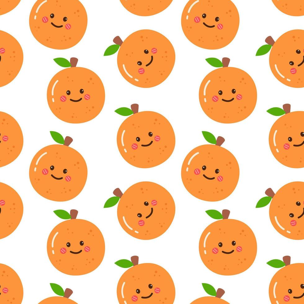 cute orange summer fruits seamless pattern background vector