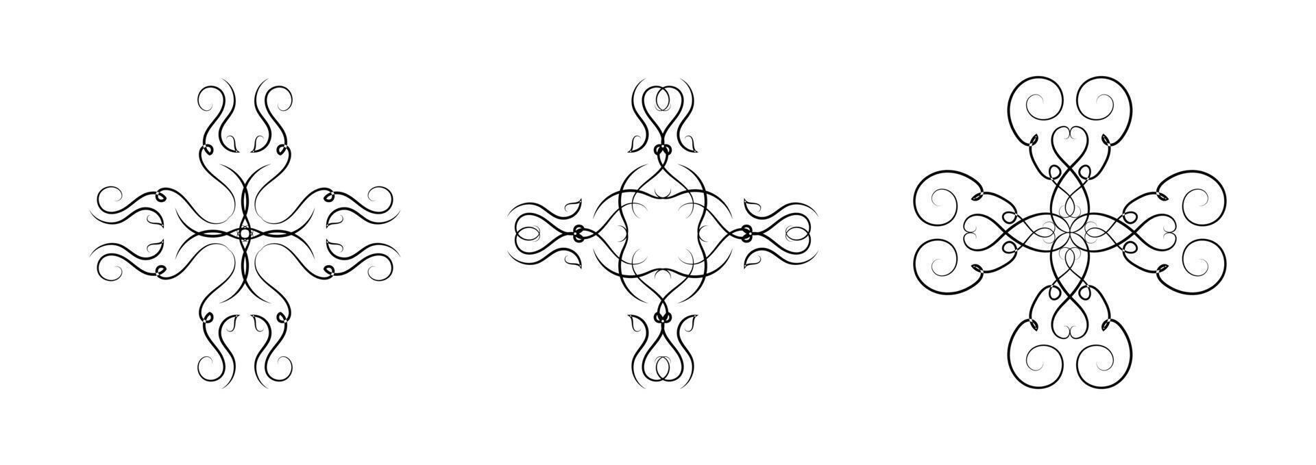 Borders Elements Set Collection Art on Black and White Colour vector