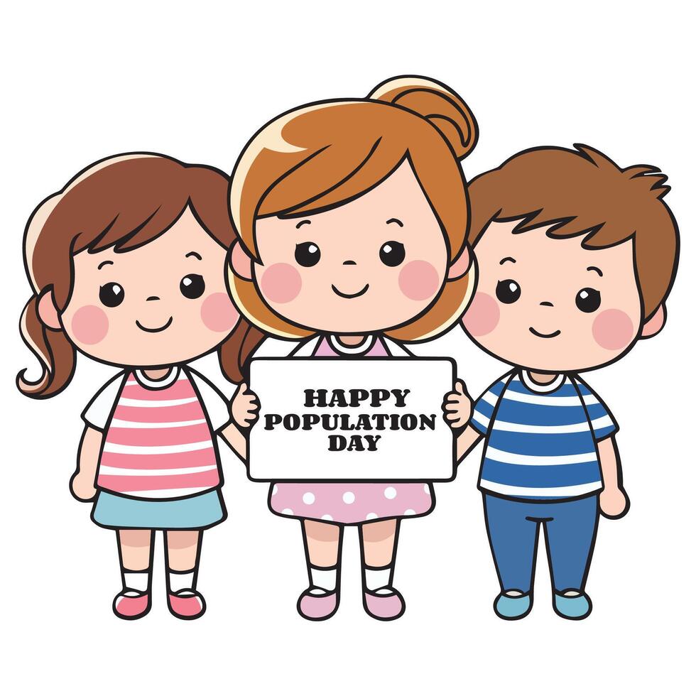Smiling Global Community, World Population Day Concept vector