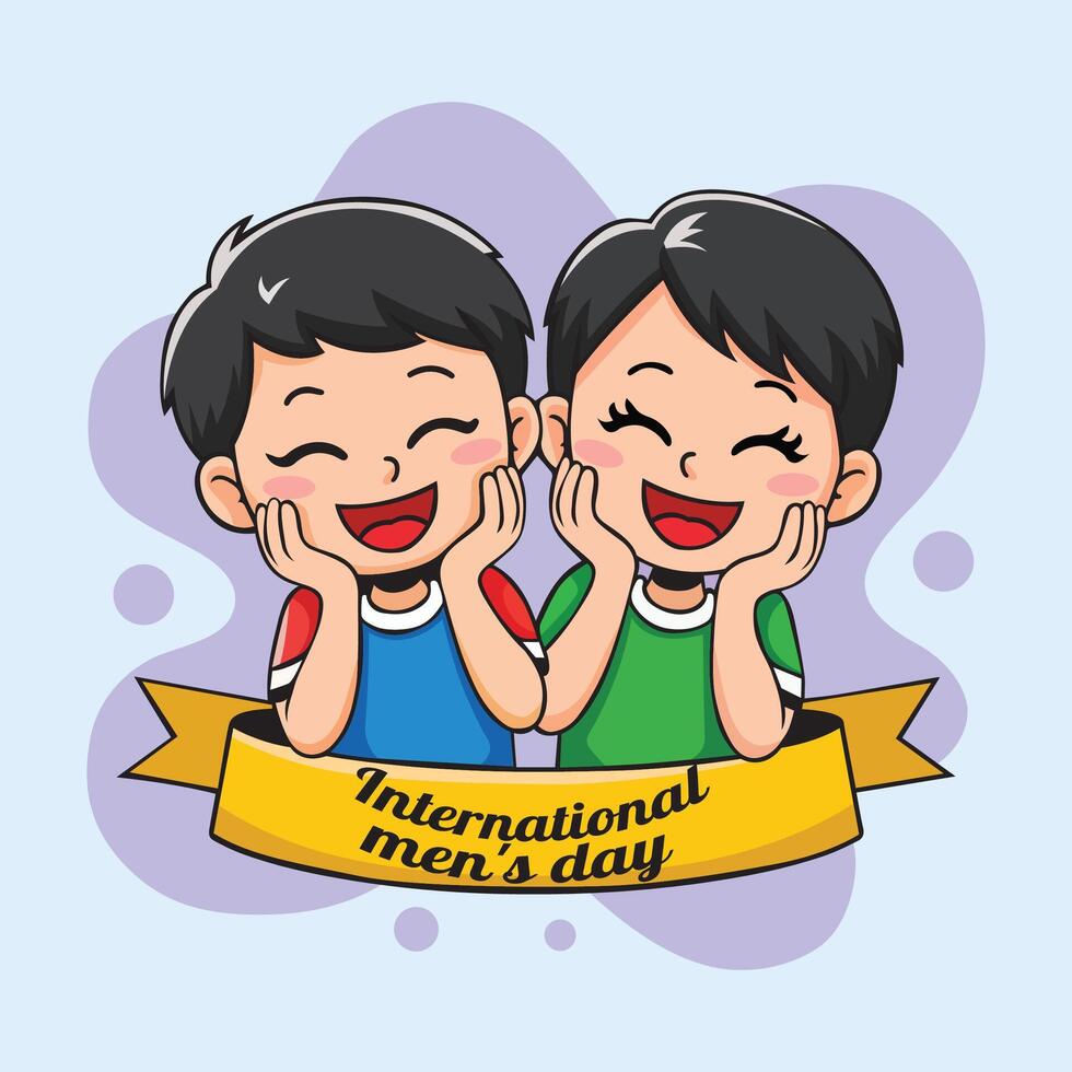 International men's day Concept With Happy Smiling man vector