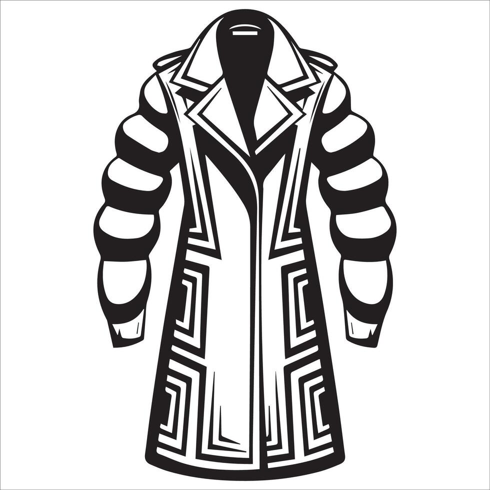 Chunky Geometric Coat Silhouette Illustration vector