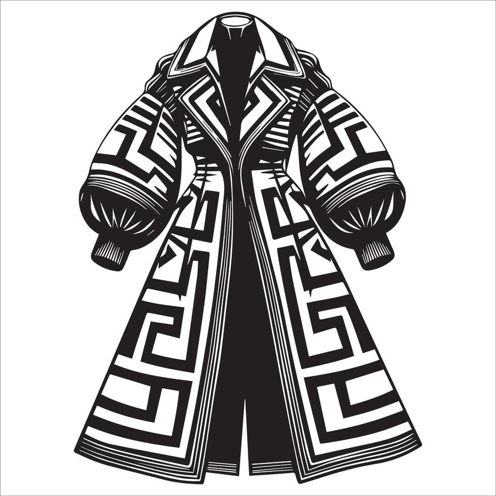 Chunky Geometric Coat silhouette , vector