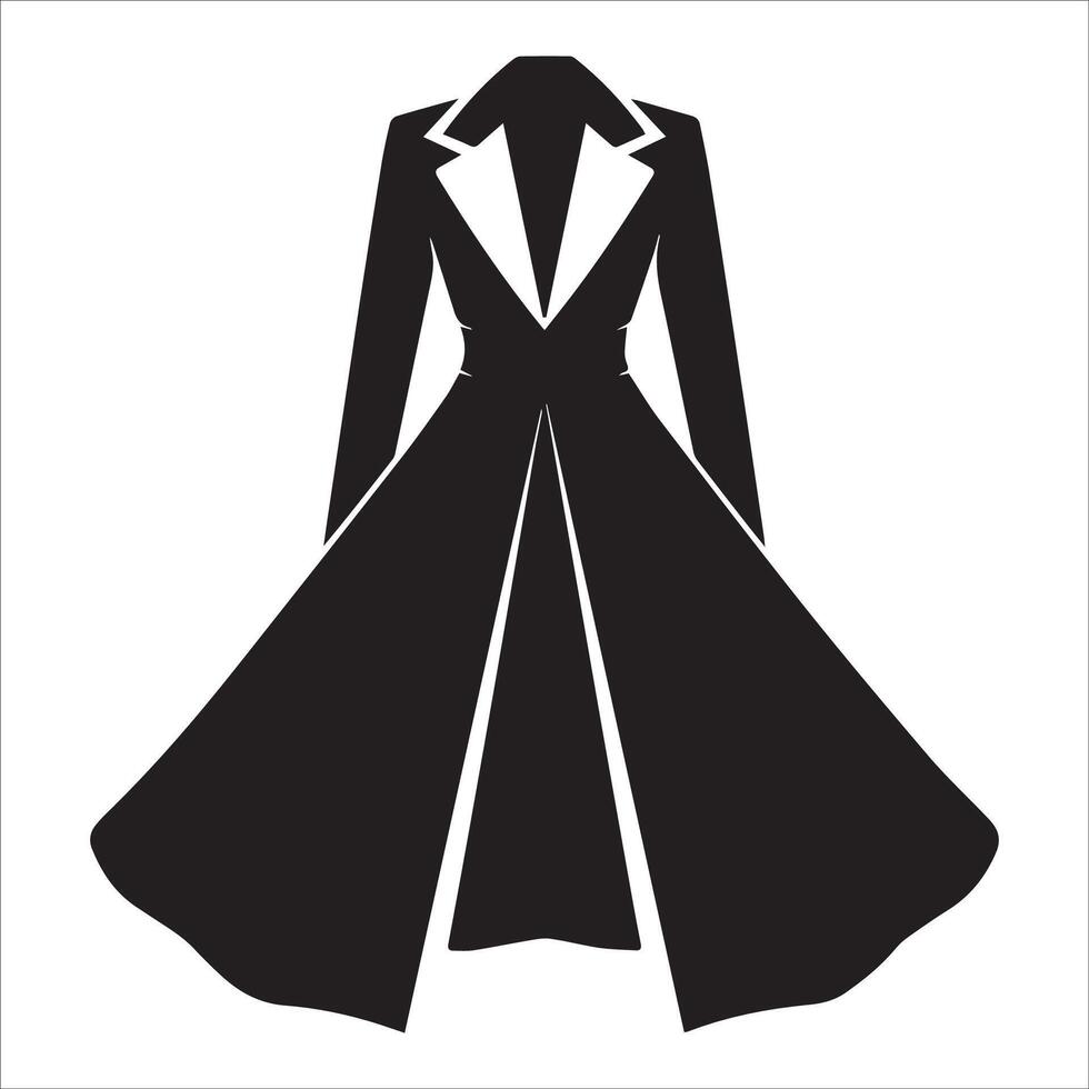 Flared Dramatic Coat Silhouette Illustration vector