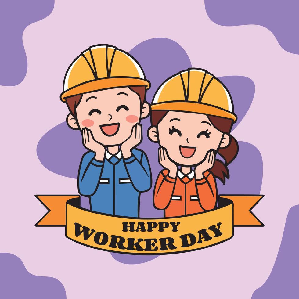 Proud Workers Smiling on International Workers' Day vector